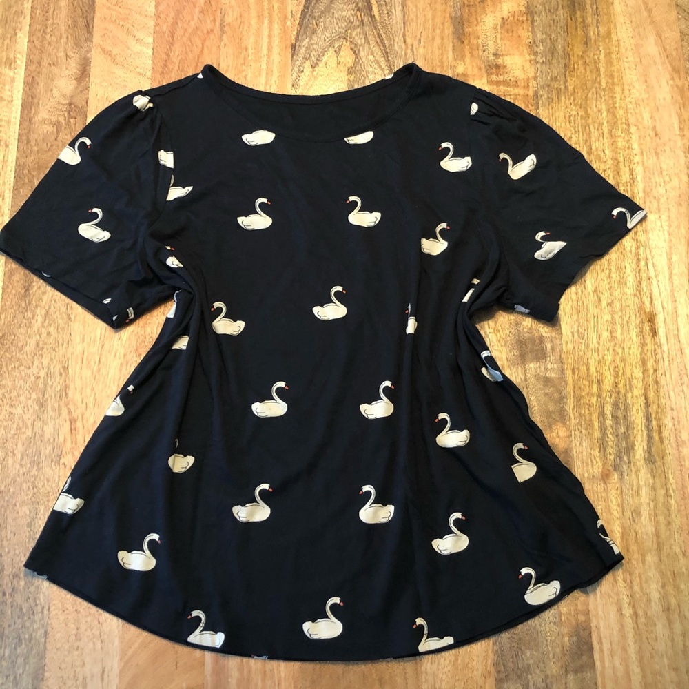 Anthropologie Swan T-Shirt Top—Size XL